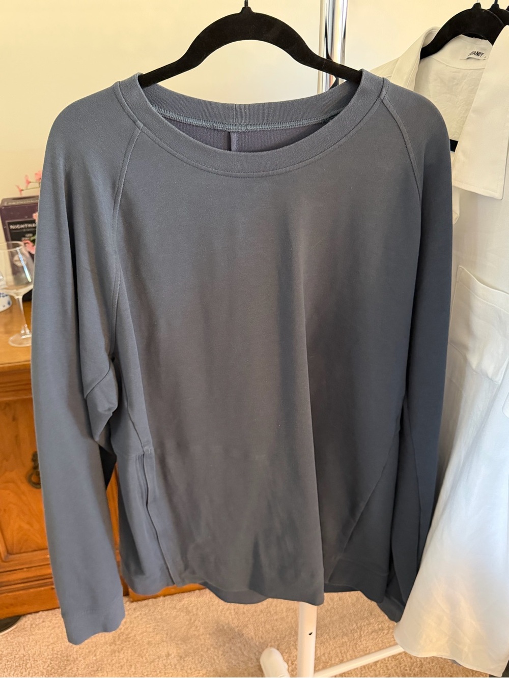 Lululemon Mens XXL Long Sleeve Shirt Gray Charcoal Crew Neck Pullover